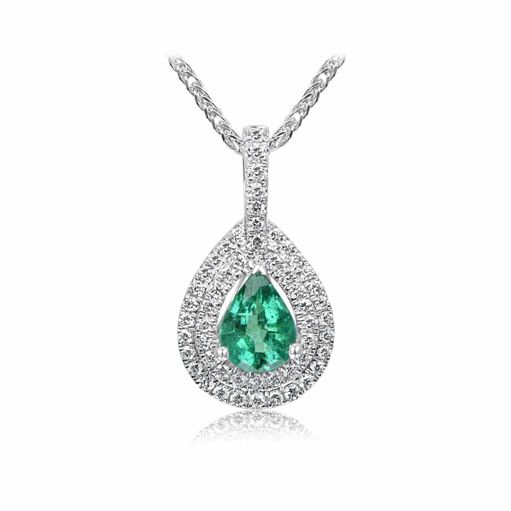 emerald and diamond pendant