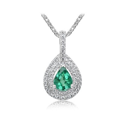 emerald and diamond pendant