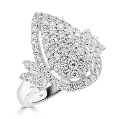 Diamond Pear Shape Pave Ring