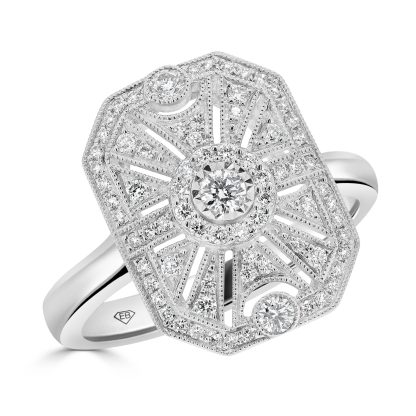 Art Deco Radiant Ring