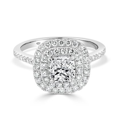 Cushion cut engagement ring