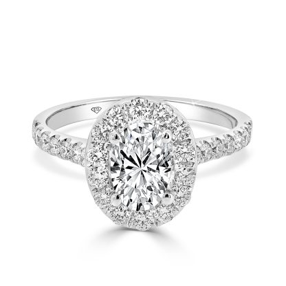 Oval Cut Engagement Ring with Halo