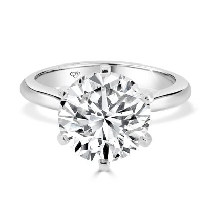 round cut white gold solitaire