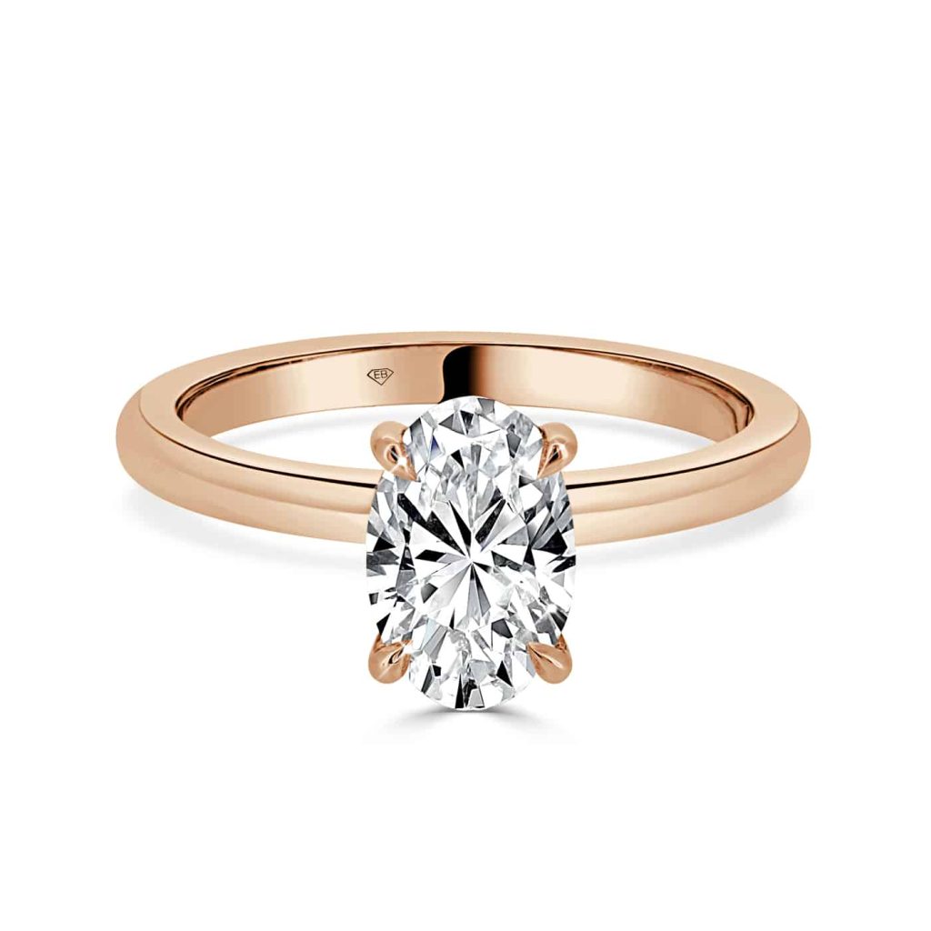 Oval Cut Engagement Ring with Hidden halo