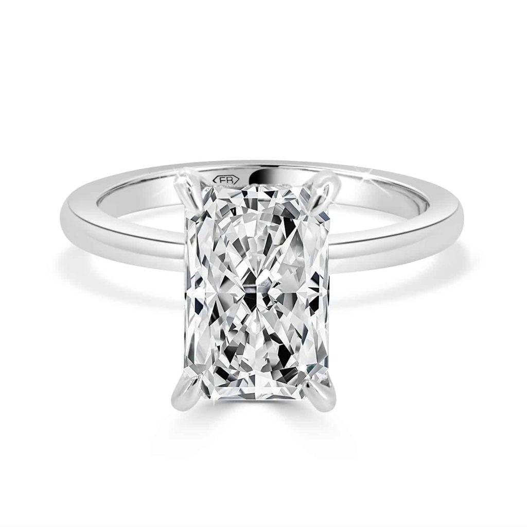 Radiant cut engagement ring