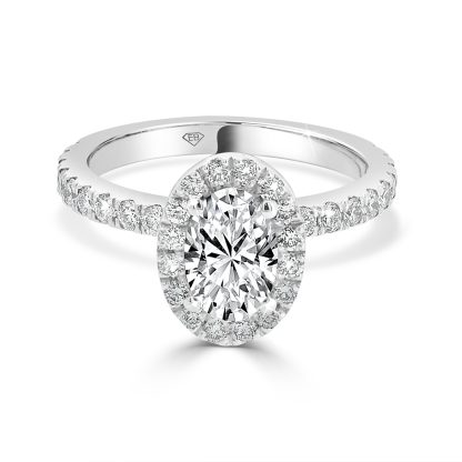 Oval Diamond ring with halo