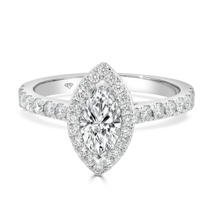 Marquise Cut Engagement Ring With Halo
