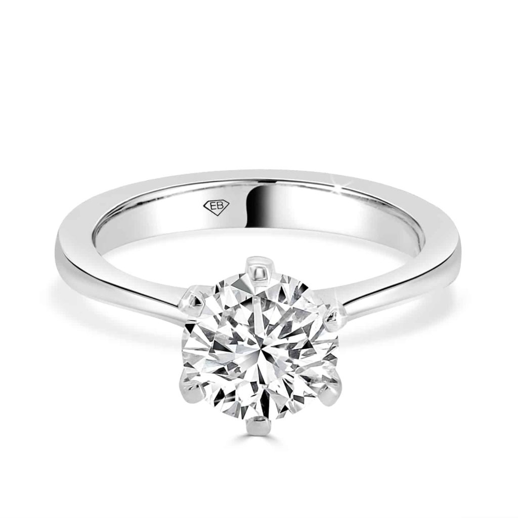 Round diamond solitaire engagement ring