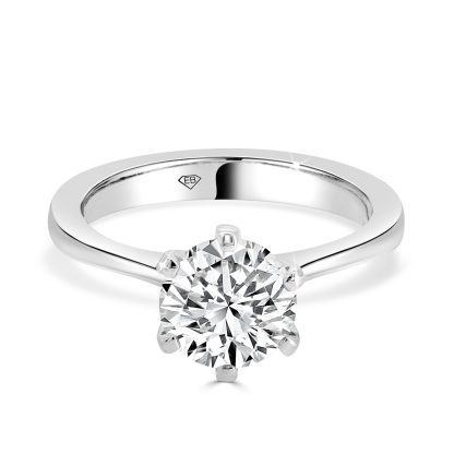 Round diamond solitaire engagement ring