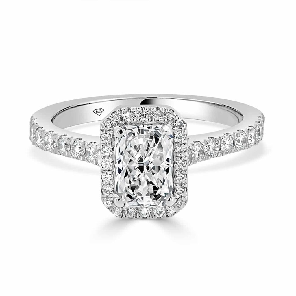 Radient Cut Engagement Ring with Halo
