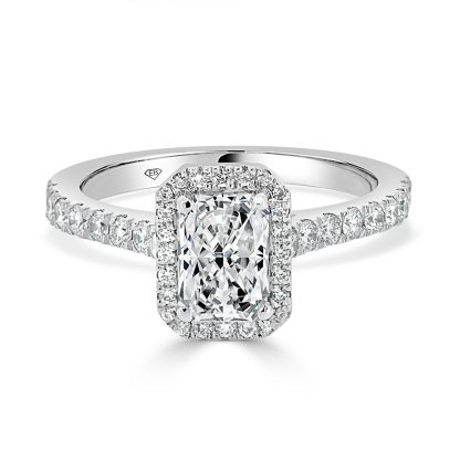 Radient Cut Engagement Ring with Halo