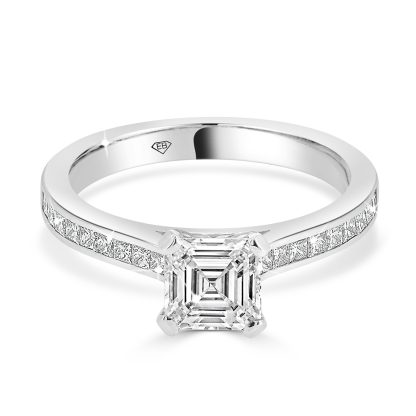 Emerald cut diamond ring
