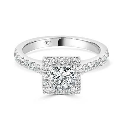 Princess Cut Engagement Ring with Halo