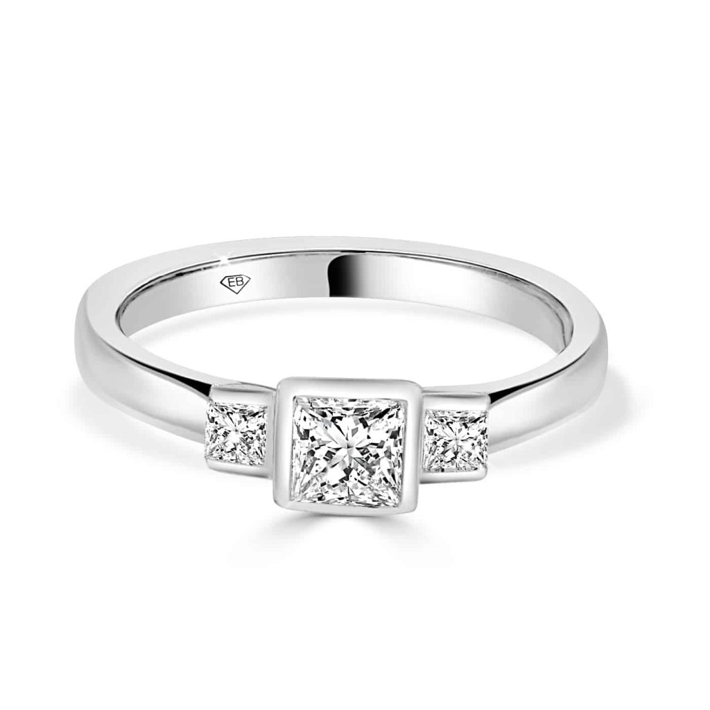 Princess Cut Diamond Bezel Ring