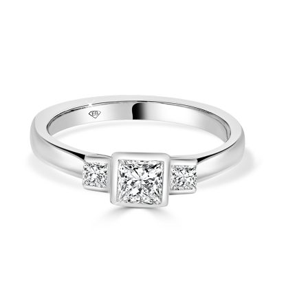 Princess Cut Diamond Bezel Ring