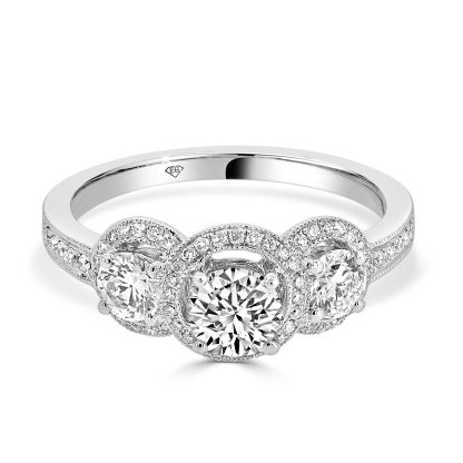 Round Diamond Engagement Ring Trilogy