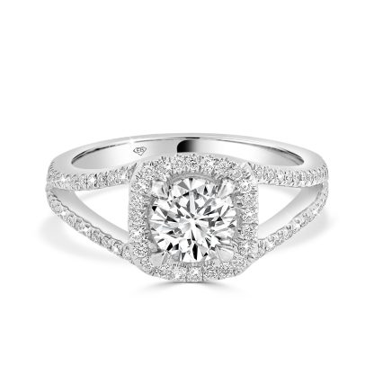 Round Diamond Engagement Ring with Halo
