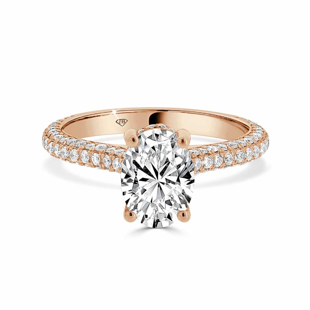 Oval Engagement Rings with Hidden Halo
