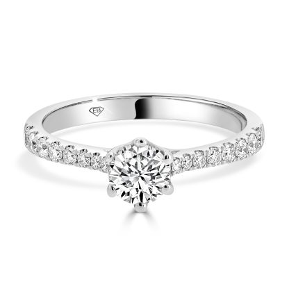 Round brilliant cut diamond ring