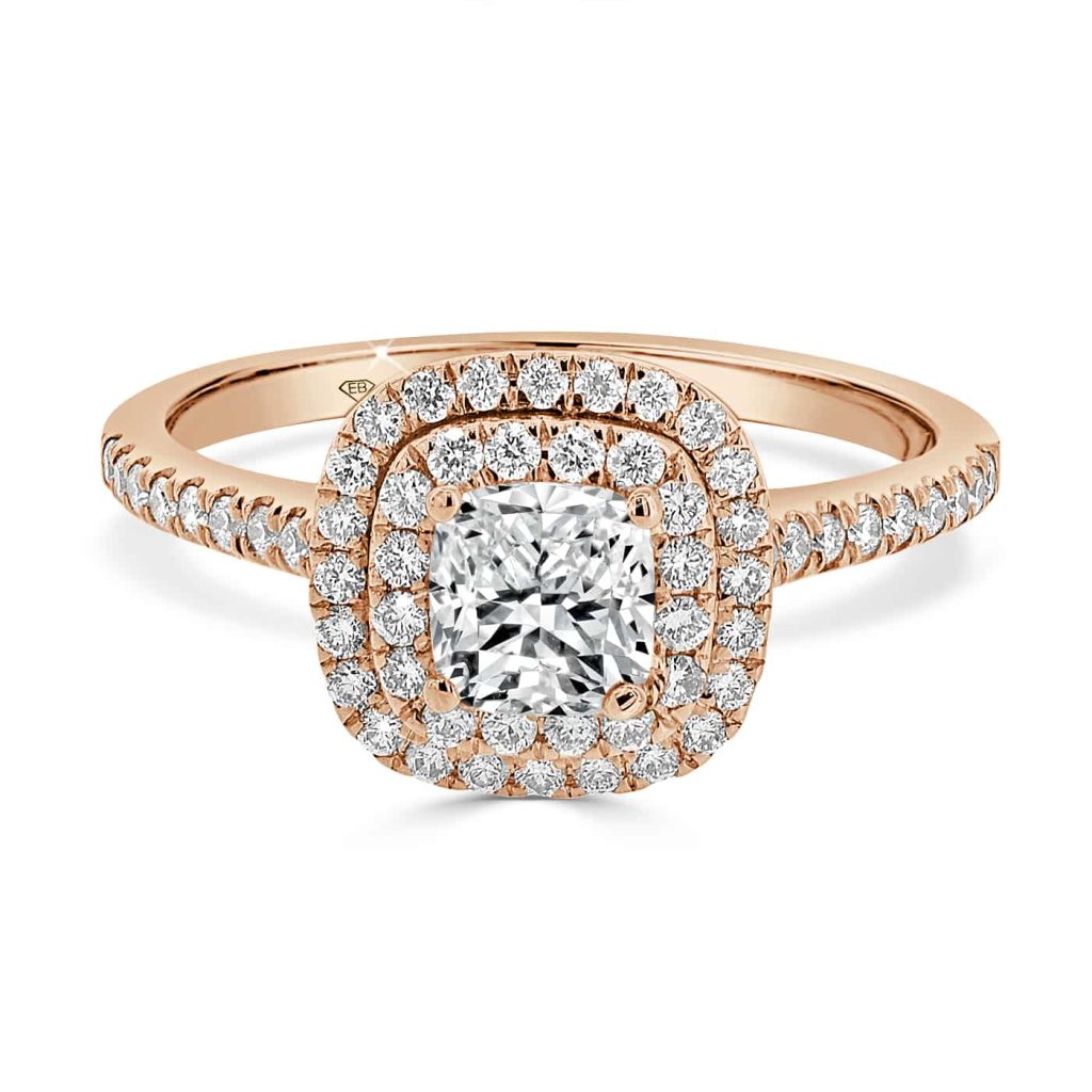 Diamond Engagment Ring with Double Halo