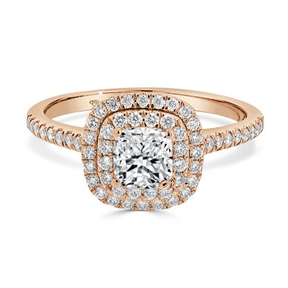 Diamond Engagment Ring with Double Halo