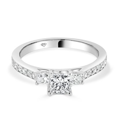 Three stone engagement ring
