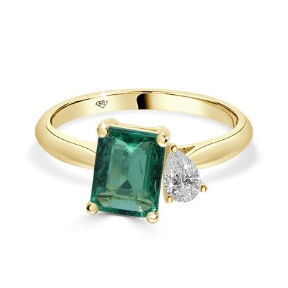 Toi et moi engagement ring