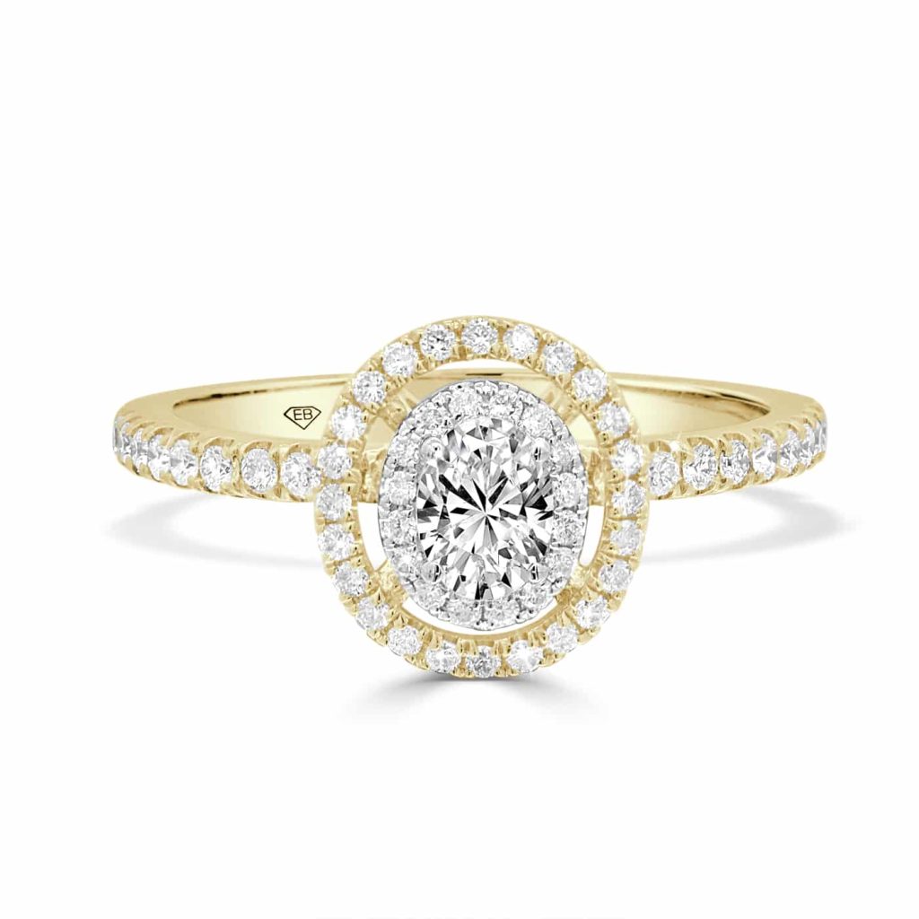 Oval Diamond Double Halo Engagement Ring
