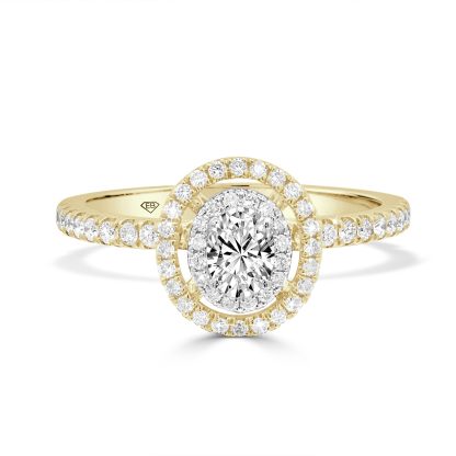 Oval Diamond Double Halo Engagement Ring