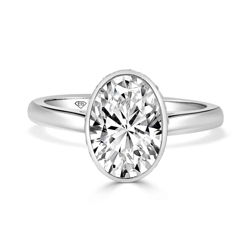 oval bezel engagement ring