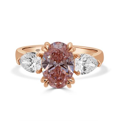 Pink lab-grown diamond ring in 18kt rose gold
