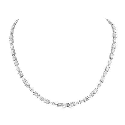 Pear Radient Marquise and Oval diamond necklace
