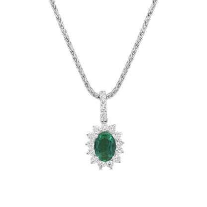 Emerald and diamond pendant design
