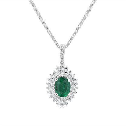 Oval Cut Emerald with Diamond Halo