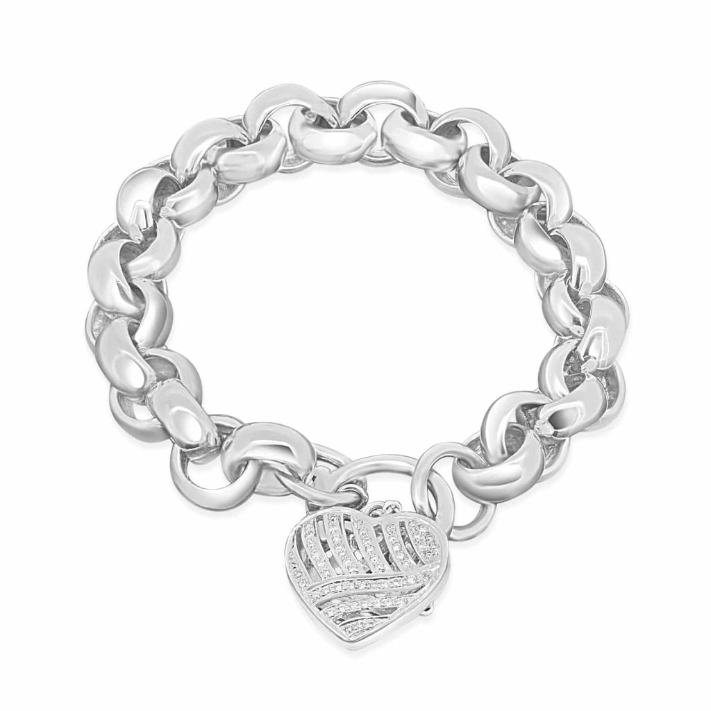 White gold diamond chain bracelet
