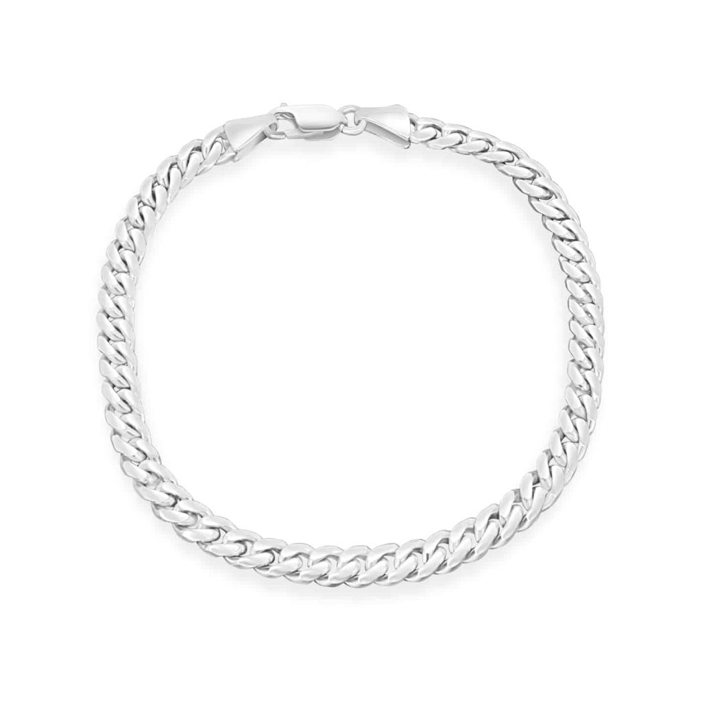 Mens White Gold Bracelet