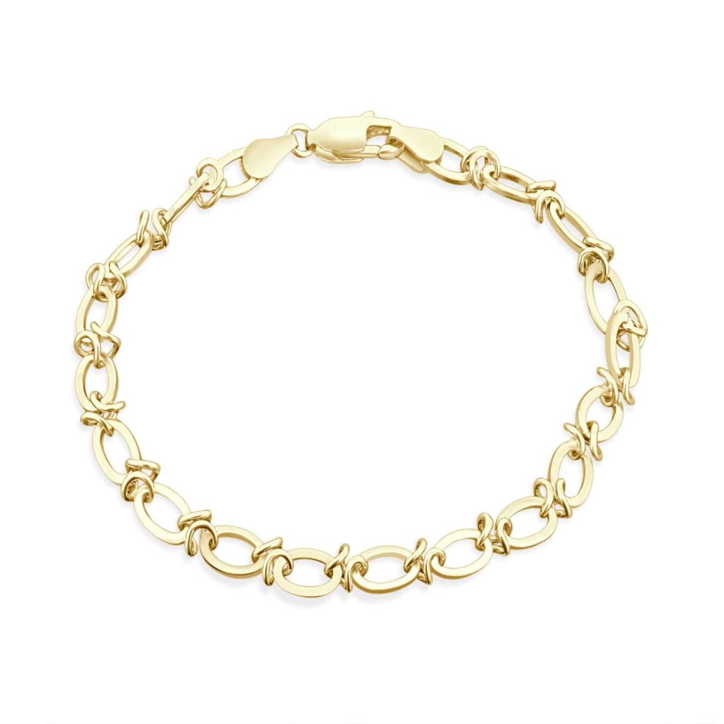 Polished gold bracelet chain