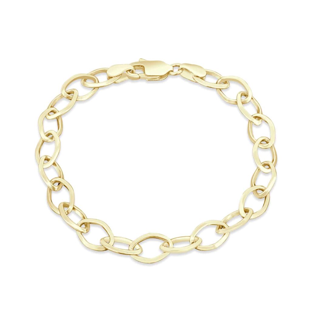 Oval link yellow gold bracelet