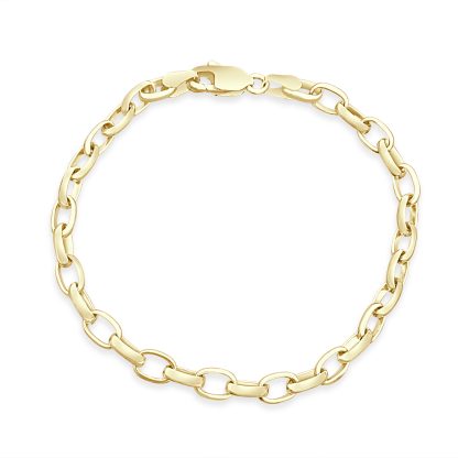 Yellow gold flat link bracelet