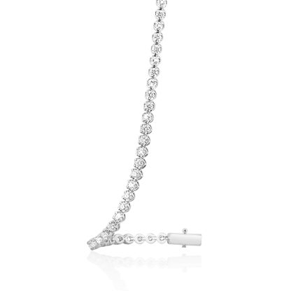 Elegant round-cut diamond tennis bracelet