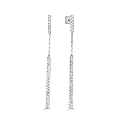 Natural diamond earrings with chain