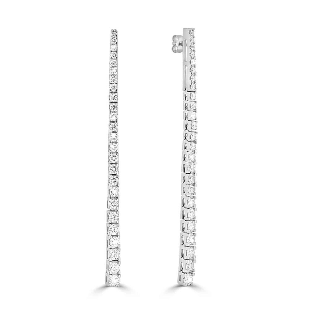 White gold and diamond drop earrings