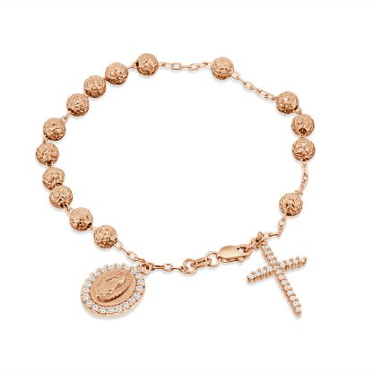 Rose gold rosary bracelet