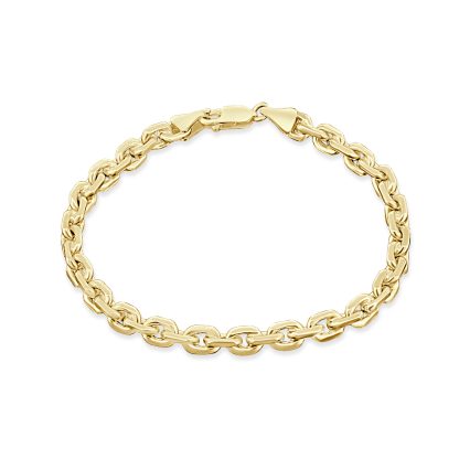 Yellow gold chain link bracelet