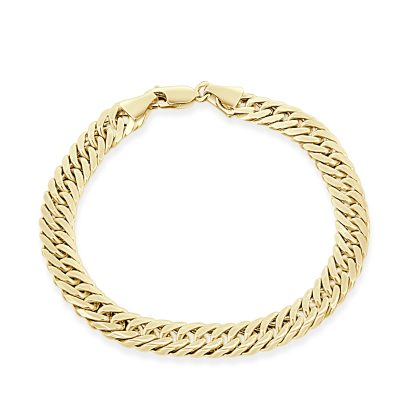 Flat curb chain bracelet men