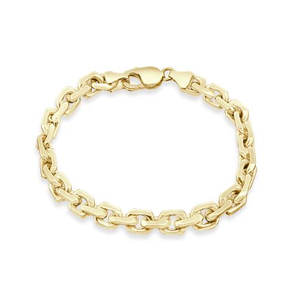 Heavy square link gold bracelet