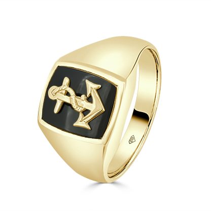 Gold men’s anchor ring