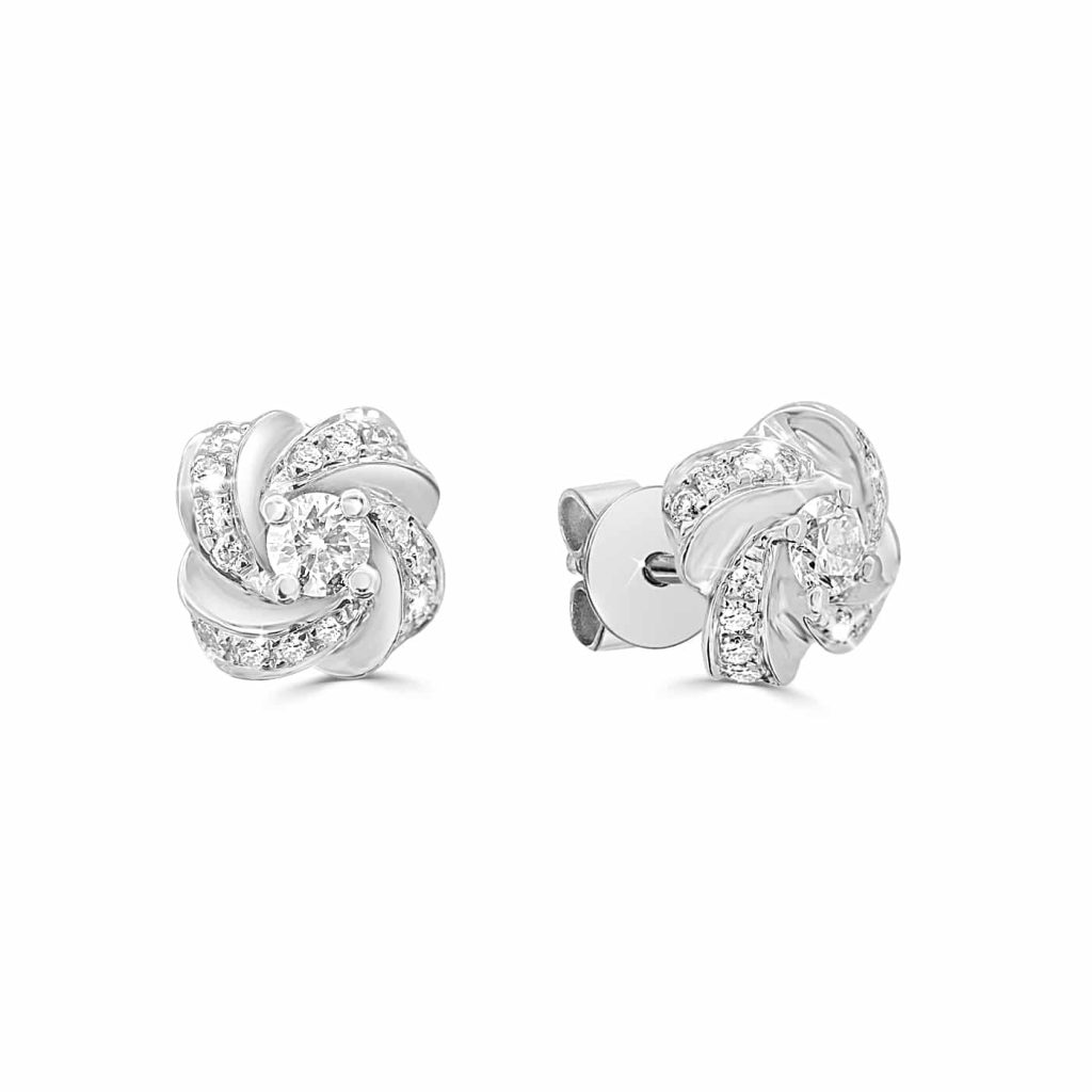 Diamond stud earrings gold
