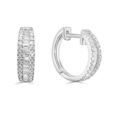 Diamond hoop earrings white gold
