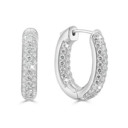 Diamond hoop earrings white gold